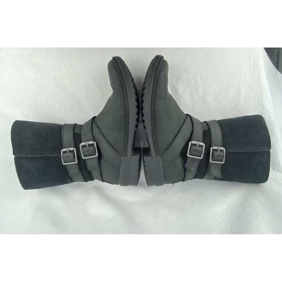 UGG Lorna Boots Womens 5.5 Black Leather Shearling Lined Waterproof - Picture 10 of 13